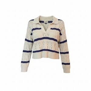 Universal Thread V-Neck Sweater in Cream and Navy